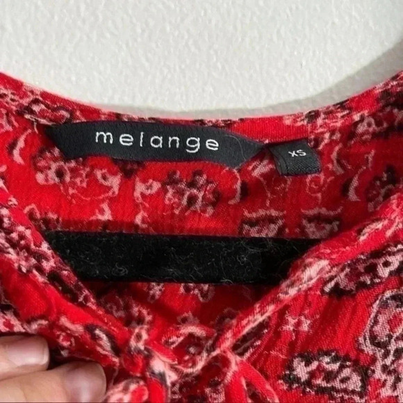 Melange red printed dress made in India XS - Picture 7 of 8